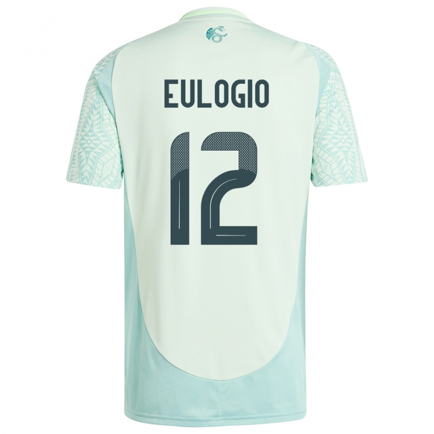 Børn Mexico Jose Eulogio #12 Linen Grøn Udebane Spillertrøjer 24-26 Trøje T-Shirt