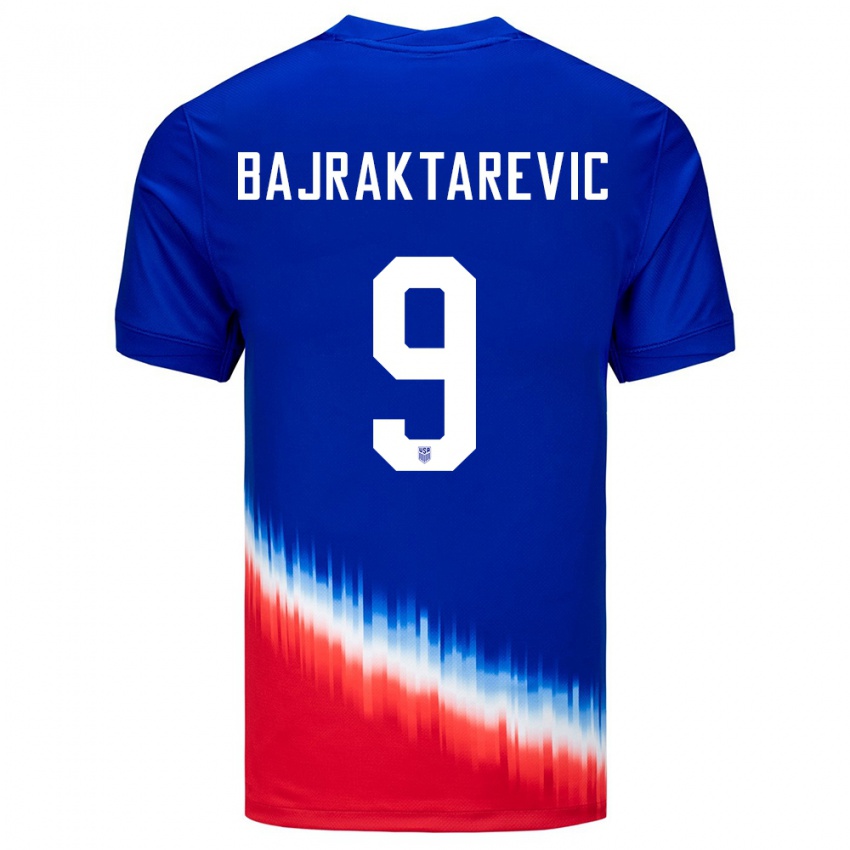 Børn Usa Esmir Bajraktarevic #9 Blå Udebane Spillertrøjer 24-26 Trøje T-Shirt