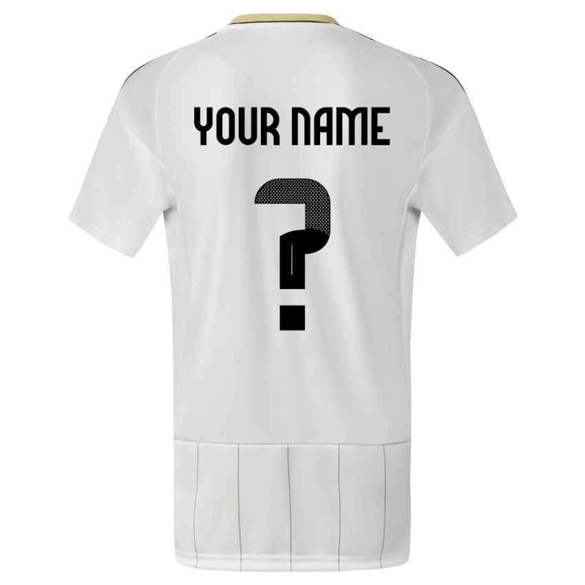 Børn Costa Rica Dit Navn #0 Hvid Udebane Spillertrøjer 24-26 Trøje T-Shirt