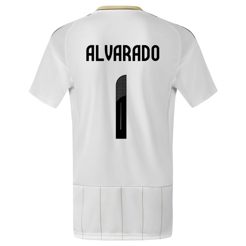 Børn Costa Rica Esteban Alvarado #1 Hvid Udebane Spillertrøjer 24-26 Trøje T-Shirt