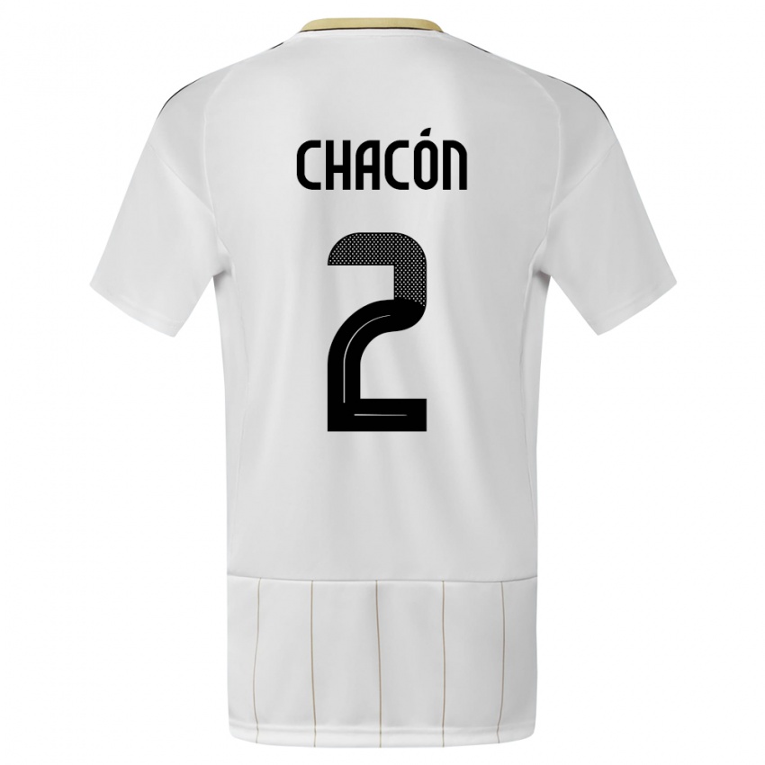 Børn Costa Rica Daniel Chacon #2 Hvid Udebane Spillertrøjer 24-26 Trøje T-Shirt