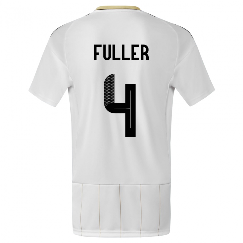 Børn Costa Rica Keysher Fuller #4 Hvid Udebane Spillertrøjer 24-26 Trøje T-Shirt
