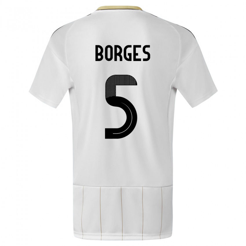 Børn Costa Rica Celso Borges #5 Hvid Udebane Spillertrøjer 24-26 Trøje T-Shirt