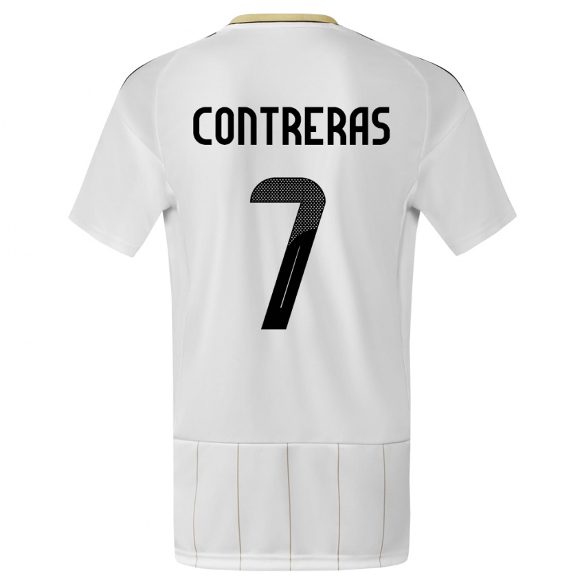Børn Costa Rica Anthony Contreras #7 Hvid Udebane Spillertrøjer 24-26 Trøje T-Shirt