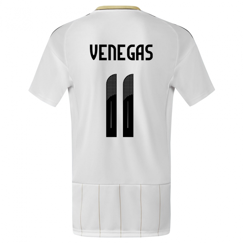 Børn Costa Rica Johan Venegas #11 Hvid Udebane Spillertrøjer 24-26 Trøje T-Shirt