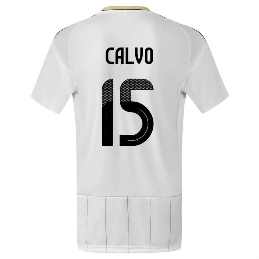 Børn Costa Rica Francisco Calvo #15 Hvid Udebane Spillertrøjer 24-26 Trøje T-Shirt