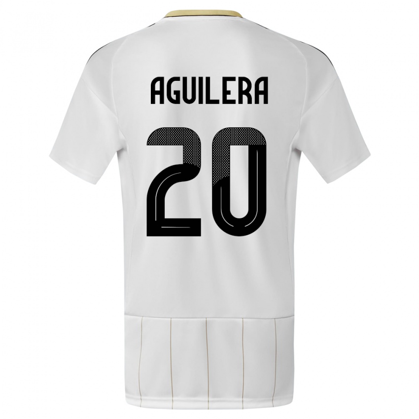 Børn Costa Rica Brandon Aguilera #20 Hvid Udebane Spillertrøjer 24-26 Trøje T-Shirt