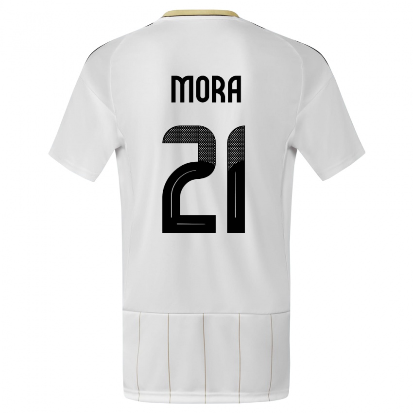 Børn Costa Rica Carlos Mora #21 Hvid Udebane Spillertrøjer 24-26 Trøje T-Shirt
