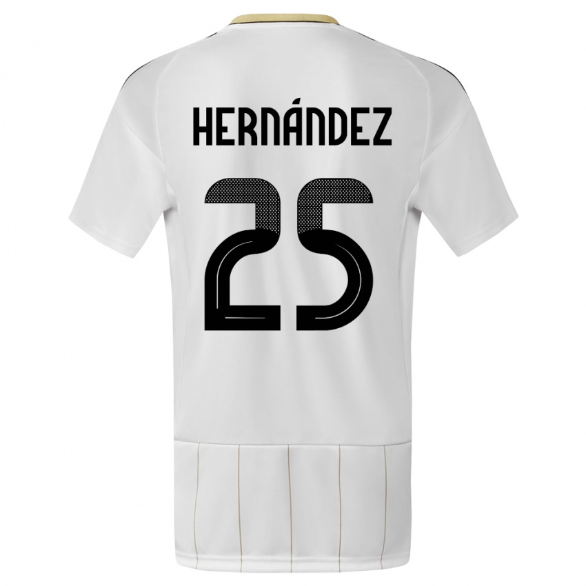 Børn Costa Rica Anthony Hernandez #25 Hvid Udebane Spillertrøjer 24-26 Trøje T-Shirt