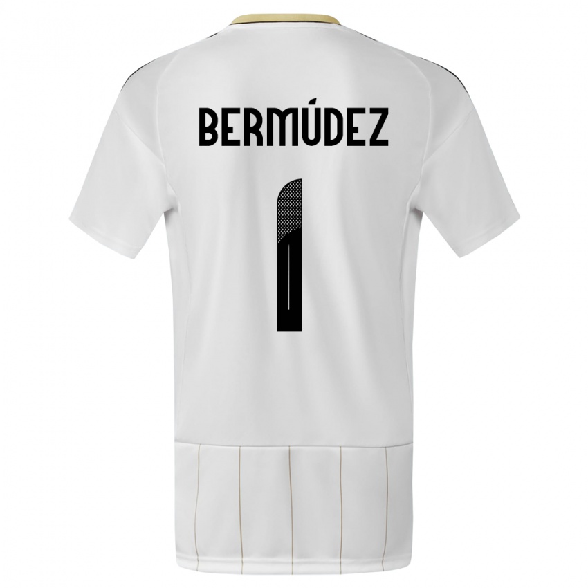 Børn Costa Rica Noelia Bermudez #1 Hvid Udebane Spillertrøjer 24-26 Trøje T-Shirt