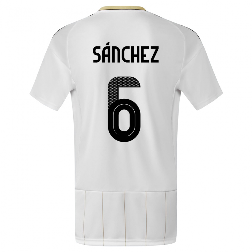 Børn Costa Rica Carol Sanchez #6 Hvid Udebane Spillertrøjer 24-26 Trøje T-Shirt