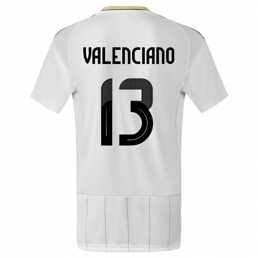 Børn Costa Rica Emilie Valenciano #13 Hvid Udebane Spillertrøjer 24-26 Trøje T-Shirt