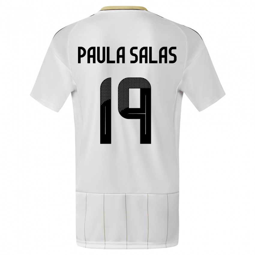Børn Costa Rica Maria Paula Salas #19 Hvid Udebane Spillertrøjer 24-26 Trøje T-Shirt