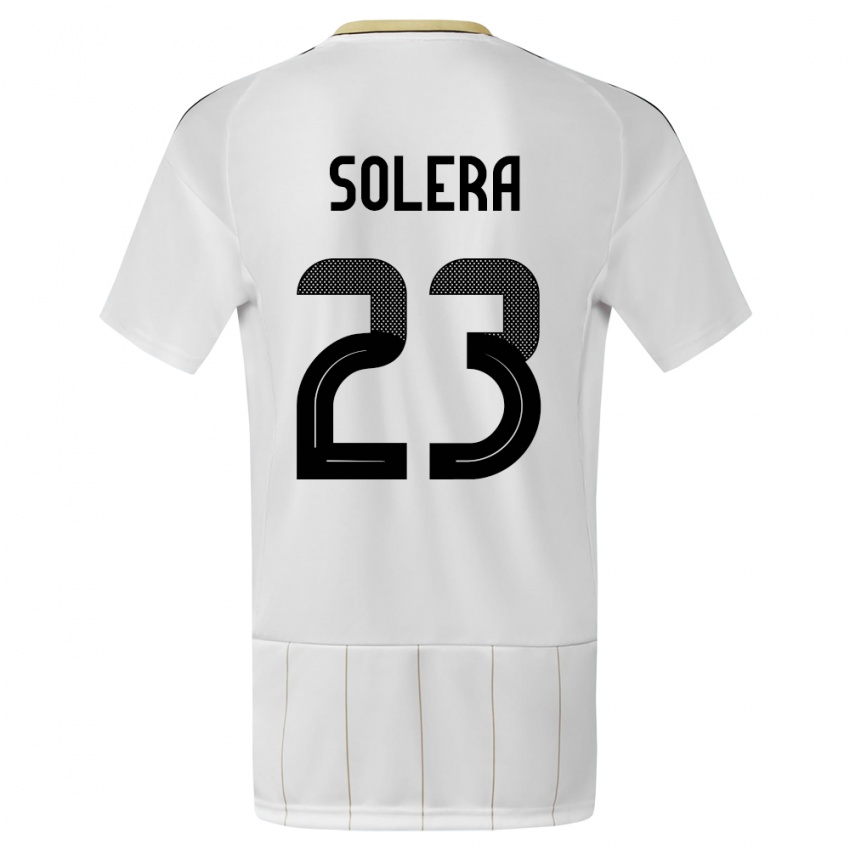 Børn Costa Rica Daniela Solera #23 Hvid Udebane Spillertrøjer 24-26 Trøje T-Shirt