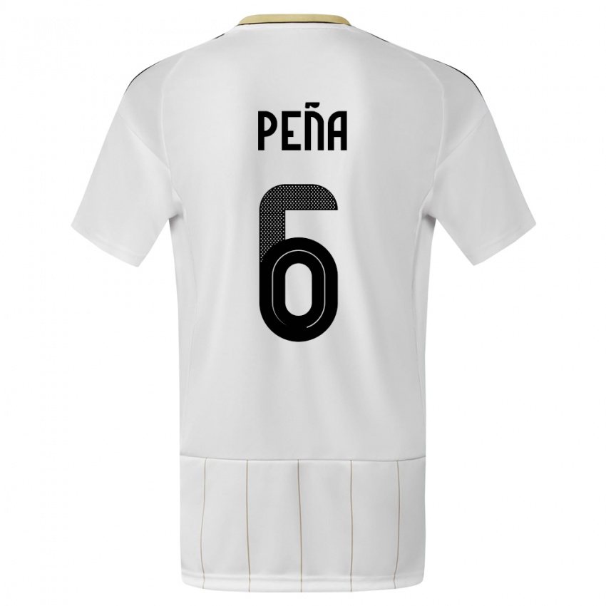 Børn Costa Rica Ricardo Pena #6 Hvid Udebane Spillertrøjer 24-26 Trøje T-Shirt
