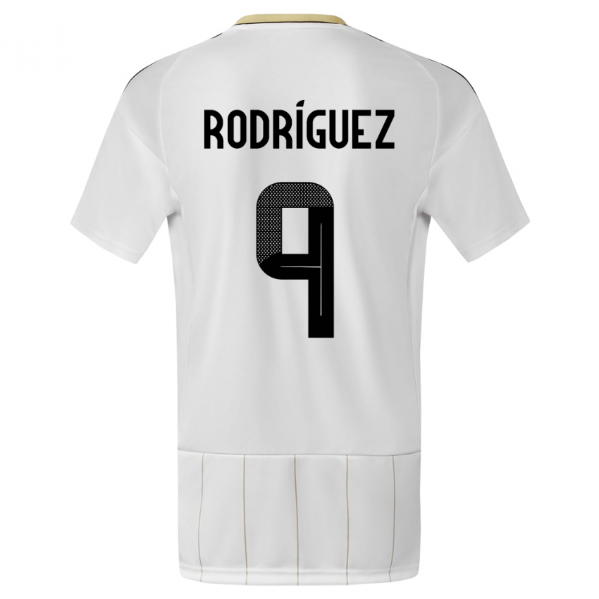 Børn Costa Rica Doryan Rodriguez #9 Hvid Udebane Spillertrøjer 24-26 Trøje T-Shirt