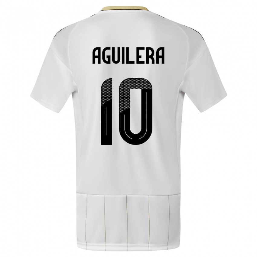 Børn Costa Rica Brandon Aguilera #10 Hvid Udebane Spillertrøjer 24-26 Trøje T-Shirt