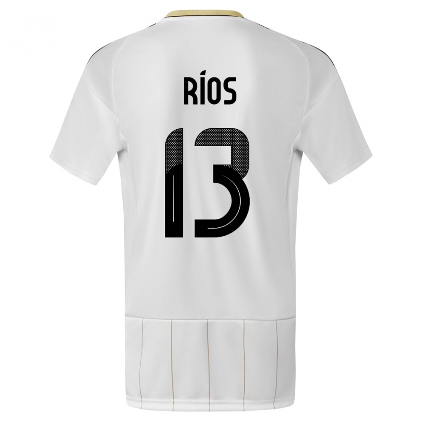 Børn Costa Rica Keral Rios #13 Hvid Udebane Spillertrøjer 24-26 Trøje T-Shirt