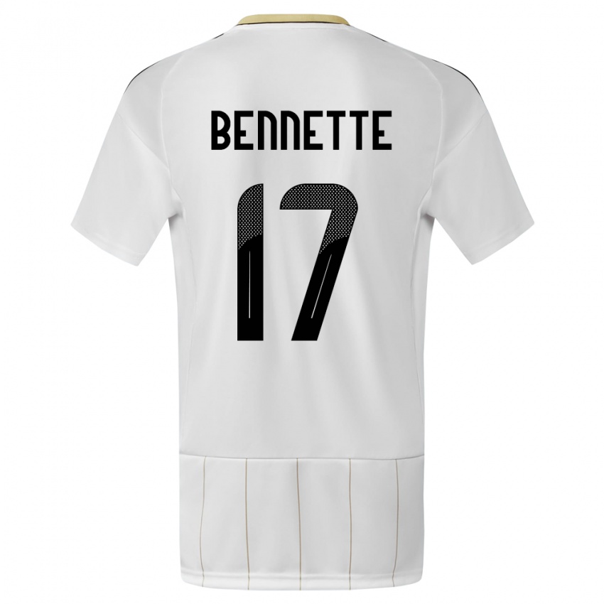 Børn Costa Rica Jewison Bennette #17 Hvid Udebane Spillertrøjer 24-26 Trøje T-Shirt