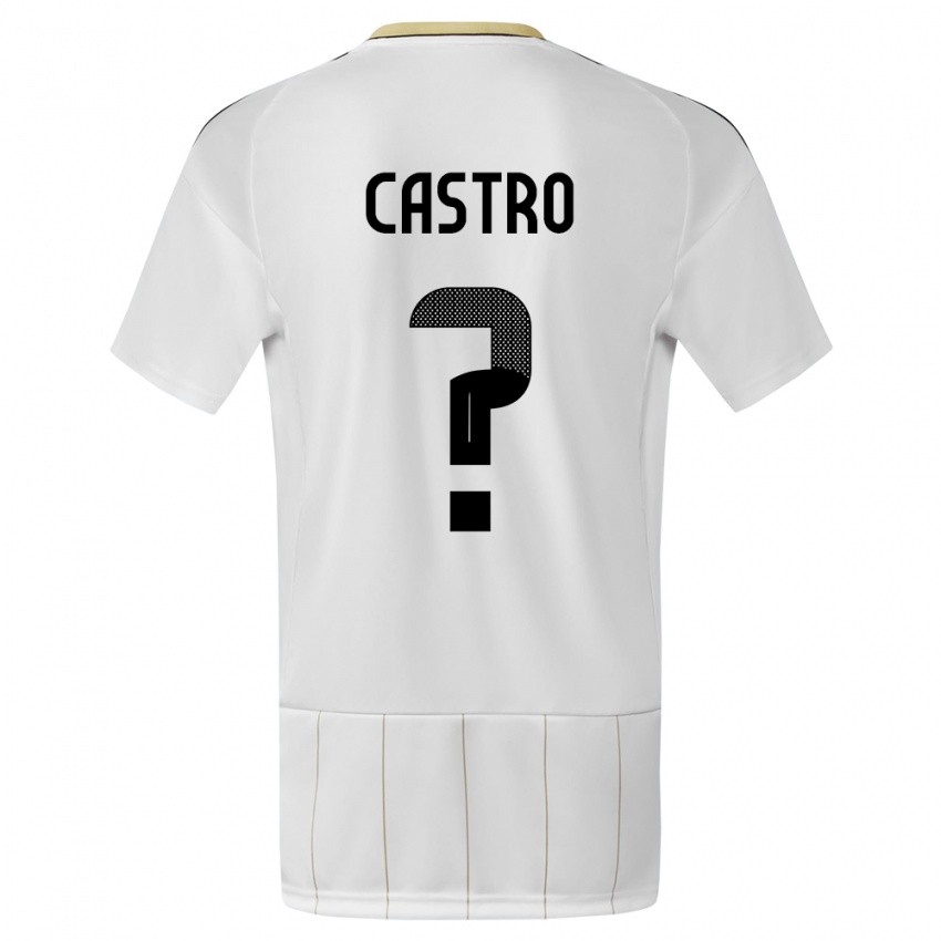 Børn Costa Rica Mathias Castro #0 Hvid Udebane Spillertrøjer 24-26 Trøje T-Shirt