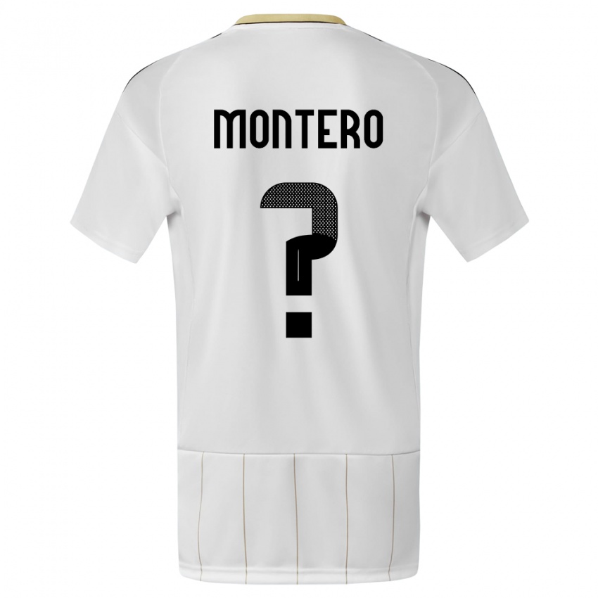 Børn Costa Rica Claudio Montero #0 Hvid Udebane Spillertrøjer 24-26 Trøje T-Shirt