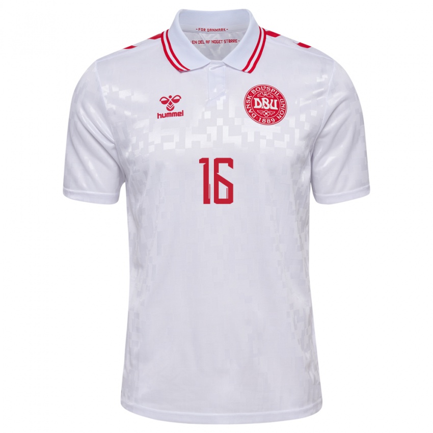 Børn Danmark Katrine Svane #16 Hvid Udebane Spillertrøjer 24-26 Trøje T-Shirt