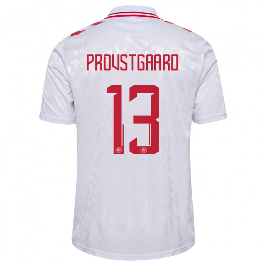 Børn Danmark Oliver Provstgaard #13 Hvid Udebane Spillertrøjer 24-26 Trøje T-Shirt