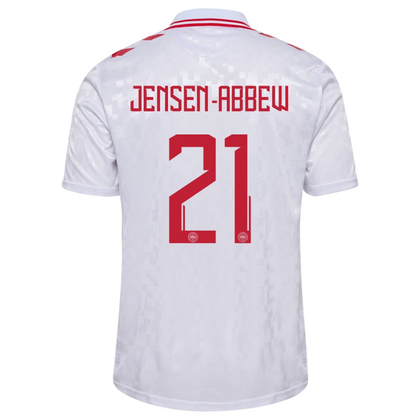 Børn Danmark Jonas Jensen-Abbew #21 Hvid Udebane Spillertrøjer 24-26 Trøje T-Shirt
