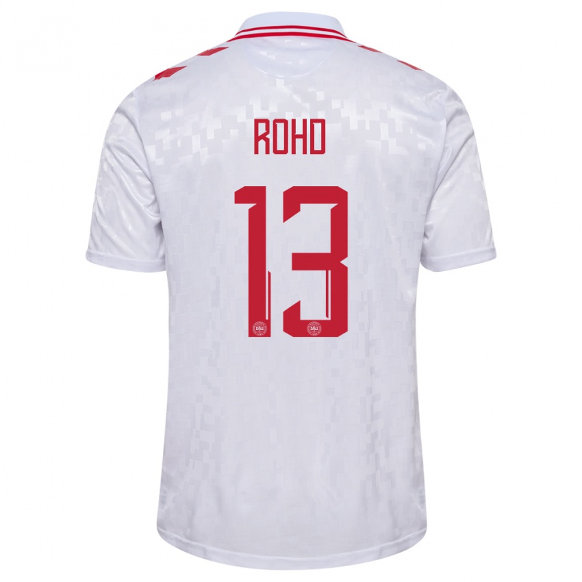 Børn Danmark Emil Rohd #13 Hvid Udebane Spillertrøjer 24-26 Trøje T-Shirt