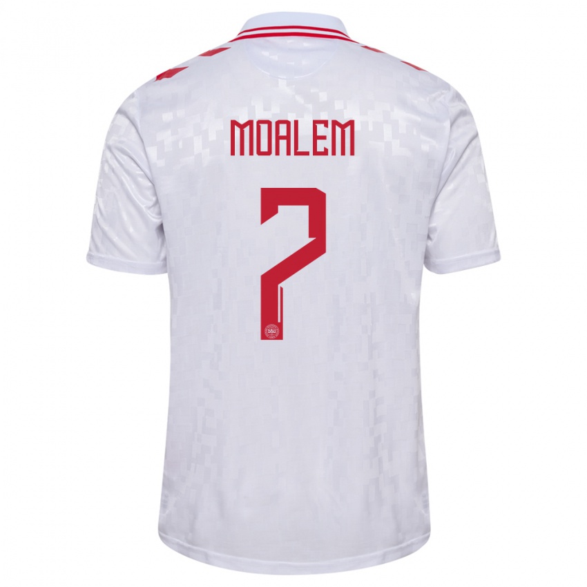 Børn Danmark Jonathan Moalem #7 Hvid Udebane Spillertrøjer 24-26 Trøje T-Shirt