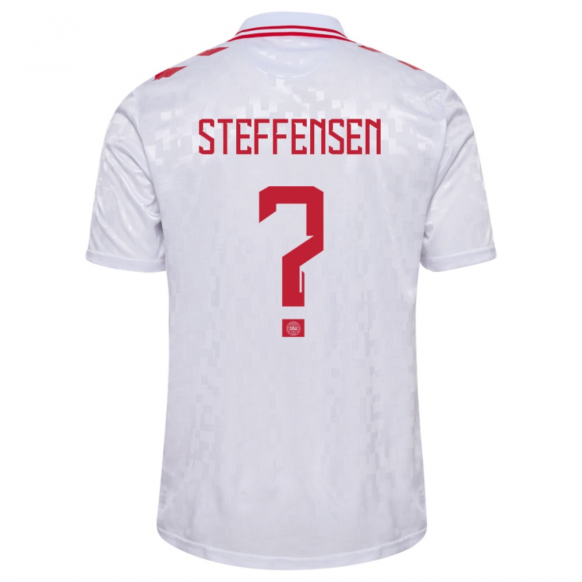 Børn Danmark Mark Steffensen #0 Hvid Udebane Spillertrøjer 24-26 Trøje T-Shirt