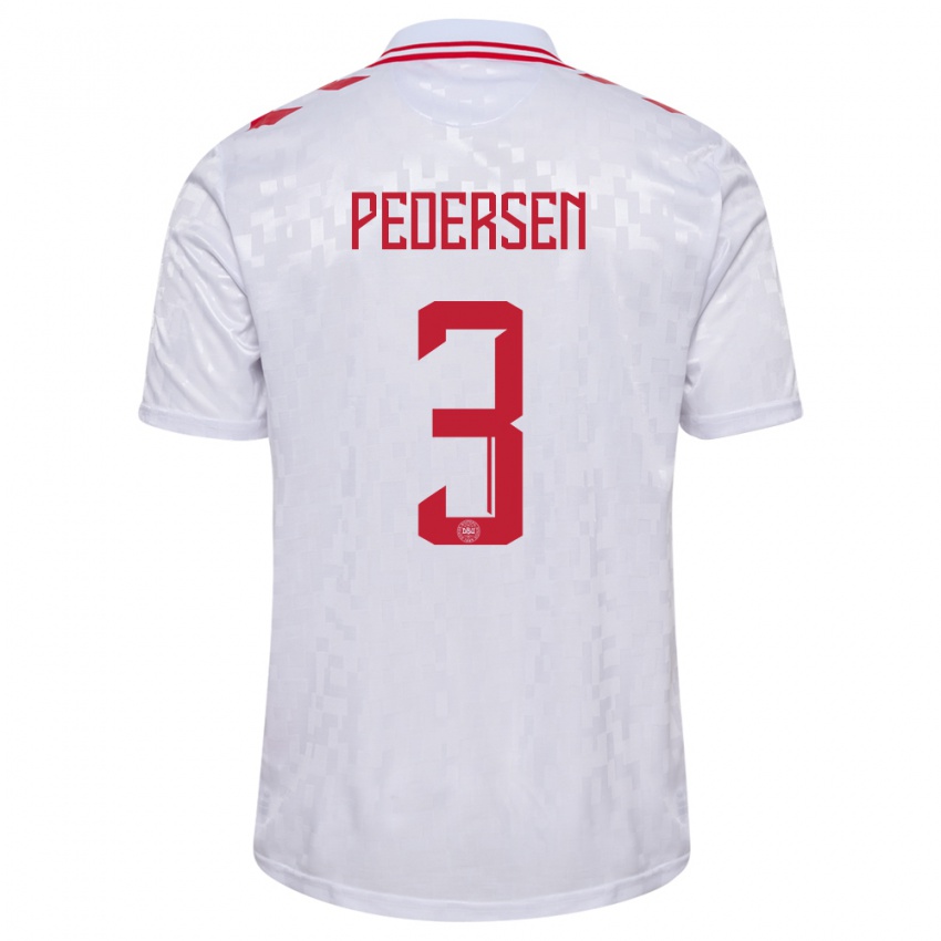 Børn Danmark Stine Ballisager Pedersen #3 Hvid Udebane Spillertrøjer 24-26 Trøje T-Shirt