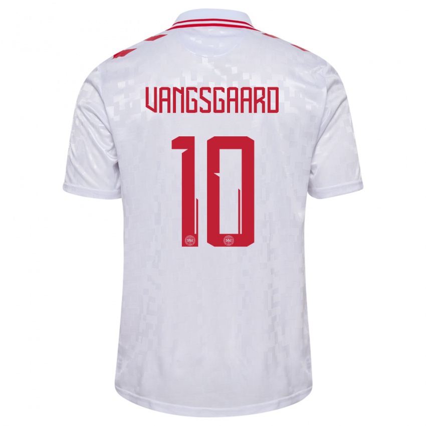 Børn Danmark Amalie Vangsgaard #10 Hvid Udebane Spillertrøjer 24-26 Trøje T-Shirt
