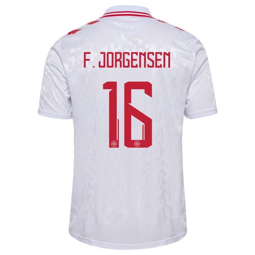 Børn Danmark Filip Jorgensen #16 Hvid Udebane Spillertrøjer 24-26 Trøje T-Shirt