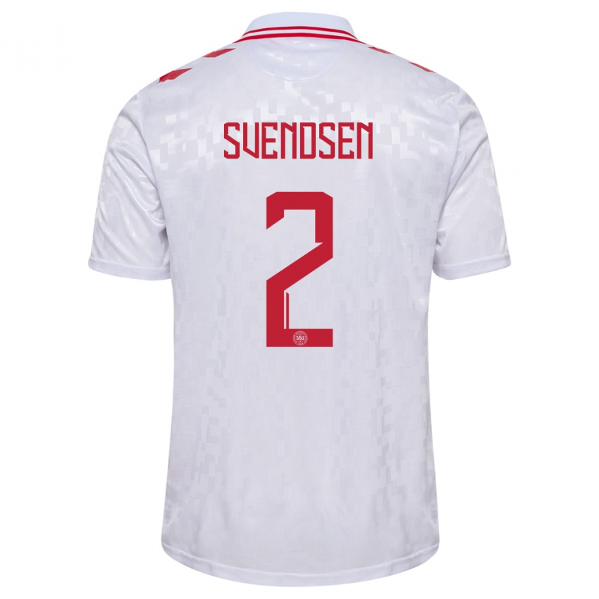 Børn Danmark Oliver Svendsen #2 Hvid Udebane Spillertrøjer 24-26 Trøje T-Shirt