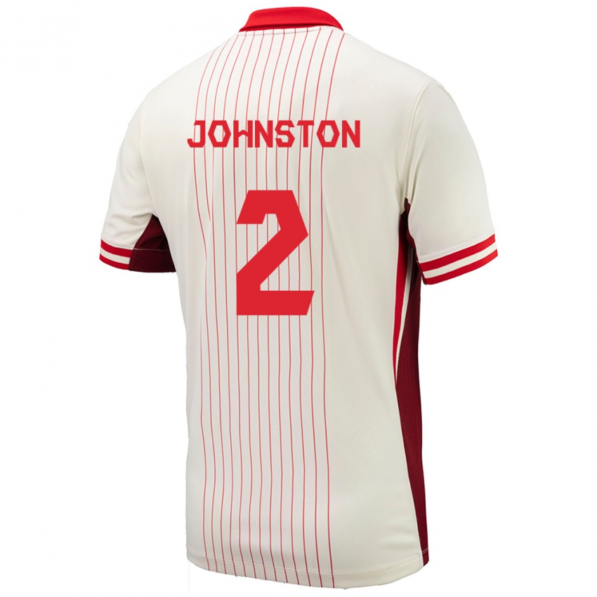 Børn Canada Alistair Johnston #2 Hvid Udebane Spillertrøjer 24-26 Trøje T-Shirt