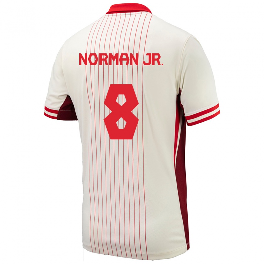 Børn Canada David Norman Jr. #8 Hvid Udebane Spillertrøjer 24-26 Trøje T-Shirt
