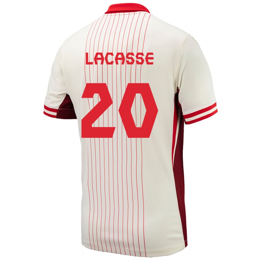 Børn Canada Cloe Lacasse #20 Hvid Udebane Spillertrøjer 24-26 Trøje T-Shirt