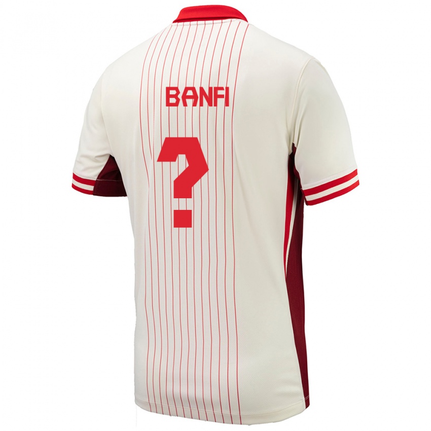 Børn Canada Samuel Banfi #0 Hvid Udebane Spillertrøjer 24-26 Trøje T-Shirt
