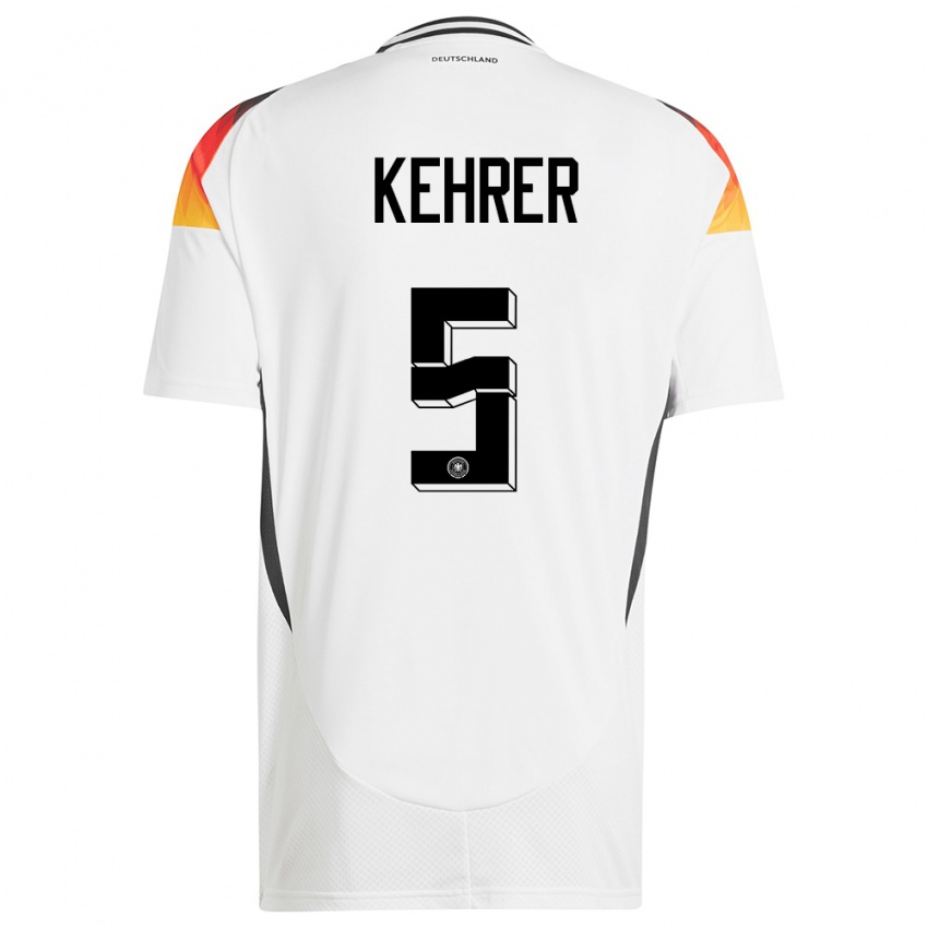 Mænd Tyskland Thilo Kehrer #5 Hvid Hjemmebane Spillertrøjer 24-26 Trøje T-Shirt