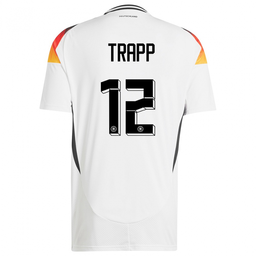 Mænd Tyskland Kevin Trapp #12 Hvid Hjemmebane Spillertrøjer 24-26 Trøje T-Shirt