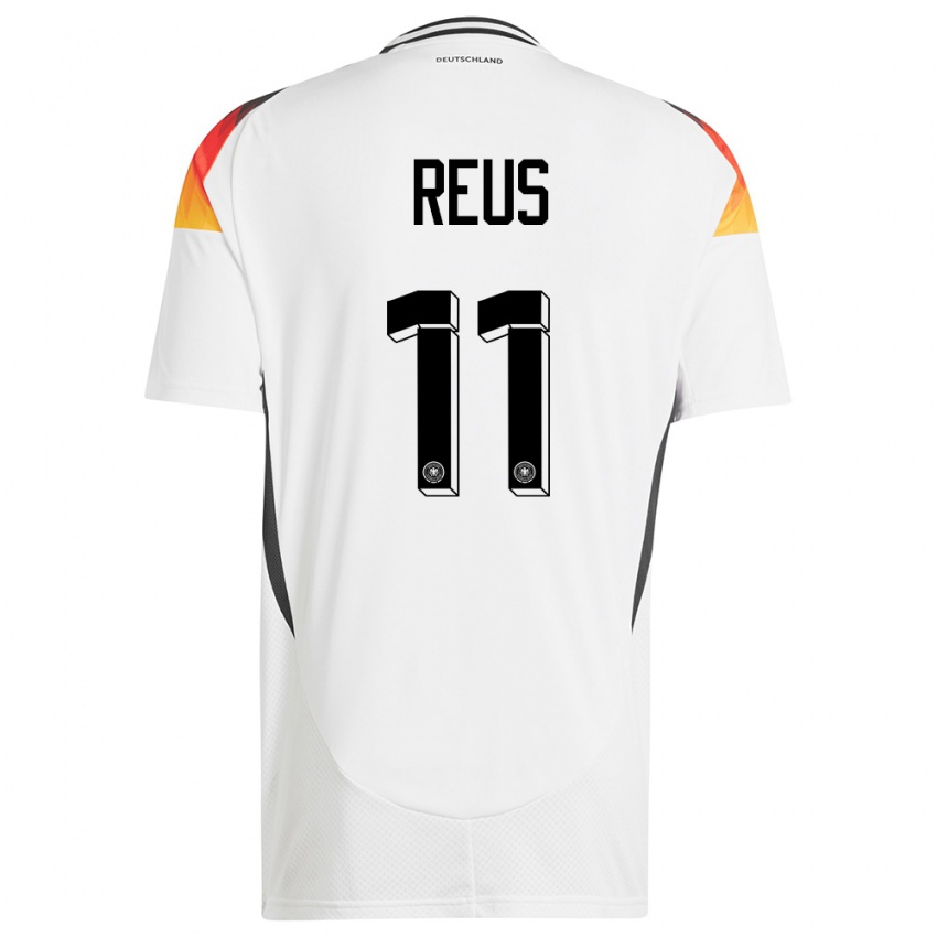 Mænd Tyskland Marco Reus #11 Hvid Hjemmebane Spillertrøjer 24-26 Trøje T-Shirt