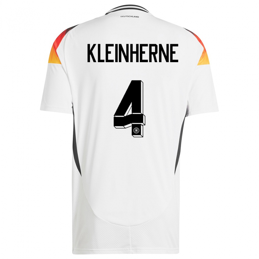Mænd Tyskland Sophia Kleinherne #4 Hvid Hjemmebane Spillertrøjer 24-26 Trøje T-Shirt