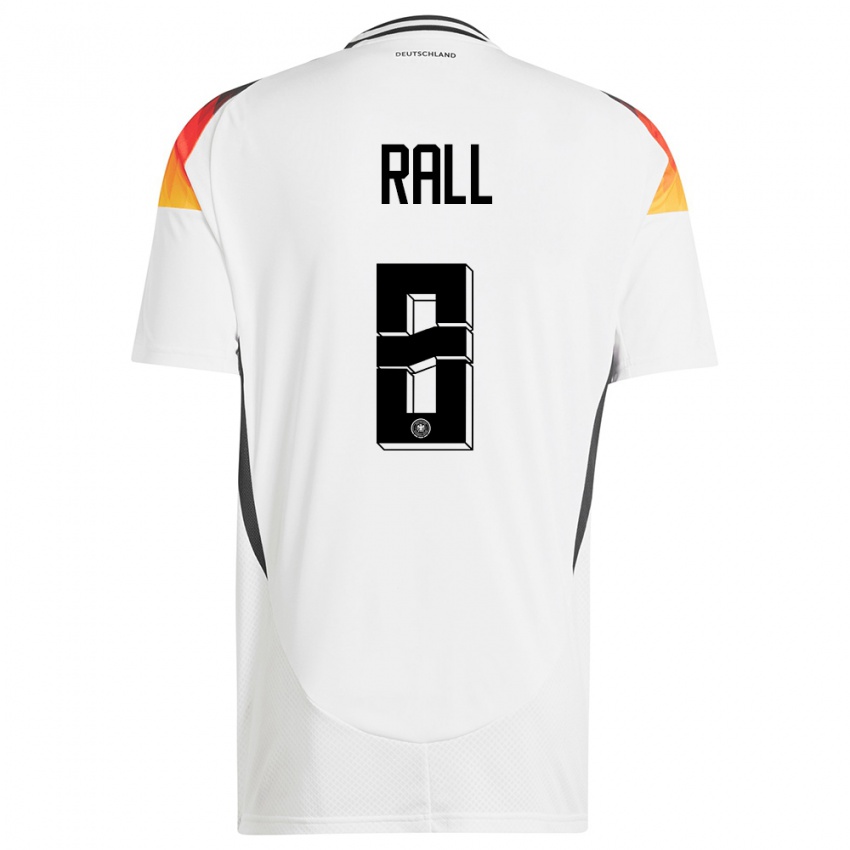 Mænd Tyskland Maximiliane Rall #8 Hvid Hjemmebane Spillertrøjer 24-26 Trøje T-Shirt