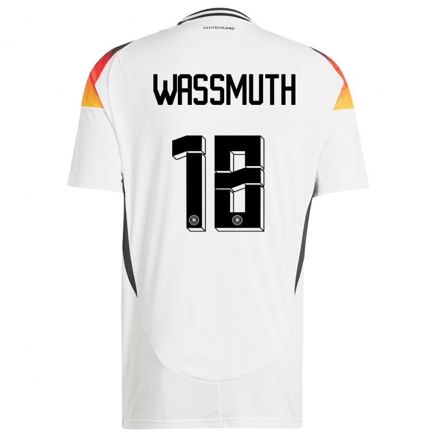 Mænd Tyskland Tabea Wabmuth #18 Hvid Hjemmebane Spillertrøjer 24-26 Trøje T-Shirt
