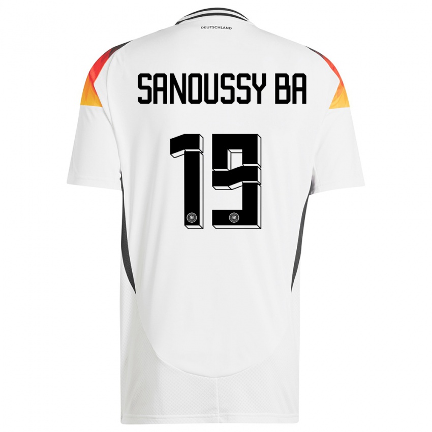 Mænd Tyskland Sanoussy Ba #19 Hvid Hjemmebane Spillertrøjer 24-26 Trøje T-Shirt