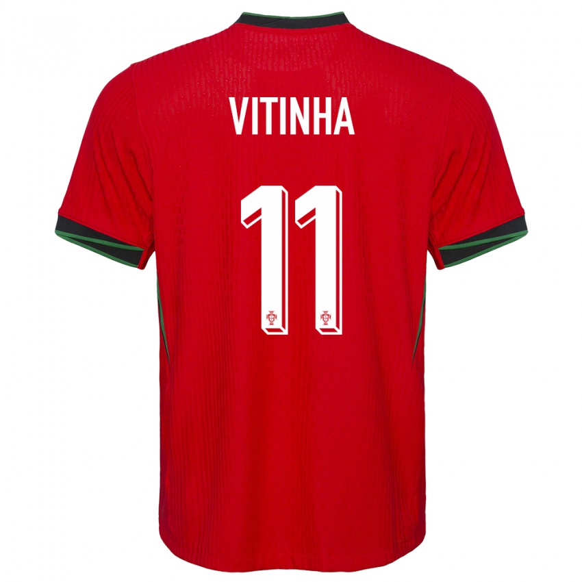 Mænd Portugal Vitinha #11 Rød Hjemmebane Spillertrøjer 24-26 Trøje T-Shirt