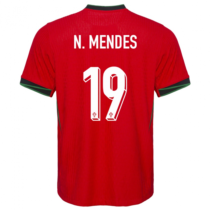 Mænd Portugal Nuno Mendes #19 Rød Hjemmebane Spillertrøjer 24-26 Trøje T-Shirt