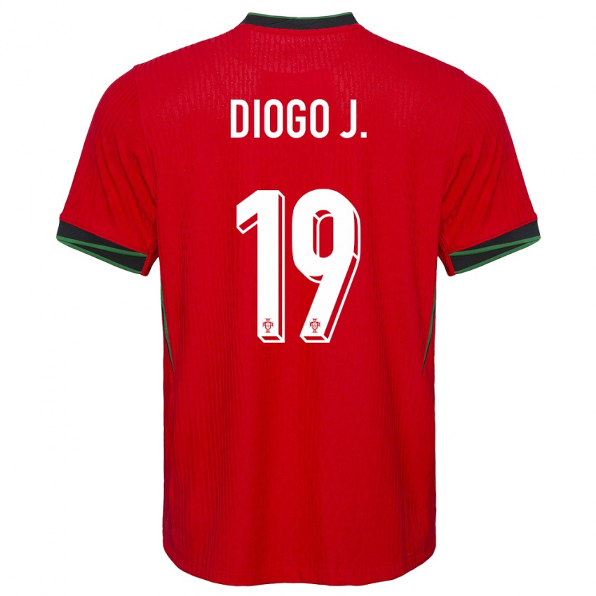 Mænd Portugal Diogo Jota #19 Rød Hjemmebane Spillertrøjer 24-26 Trøje T-Shirt
