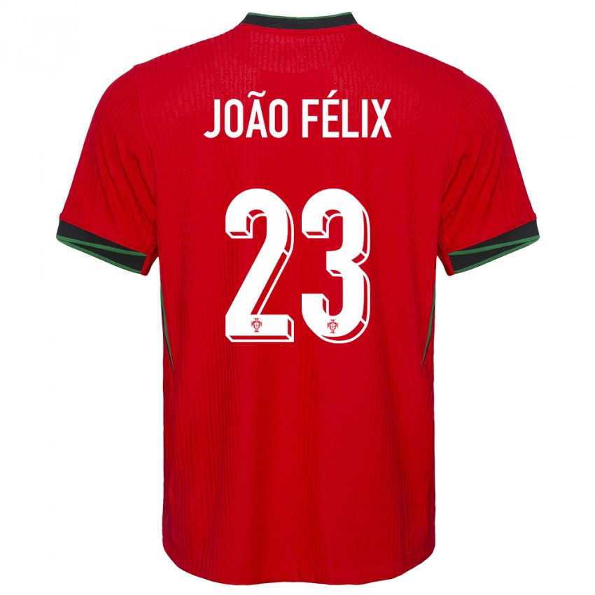 Mænd Portugal Joao Felix #23 Rød Hjemmebane Spillertrøjer 24-26 Trøje T-Shirt